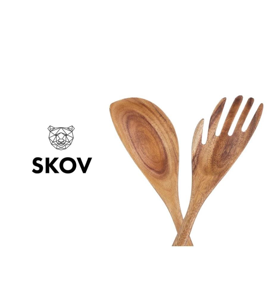 2er-Set Salatbesteck aus Akazienholz SKOV - Braun