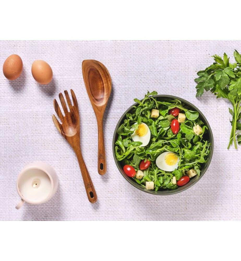 2er-Set Salatbesteck aus Akazienholz SKOV - Braun
