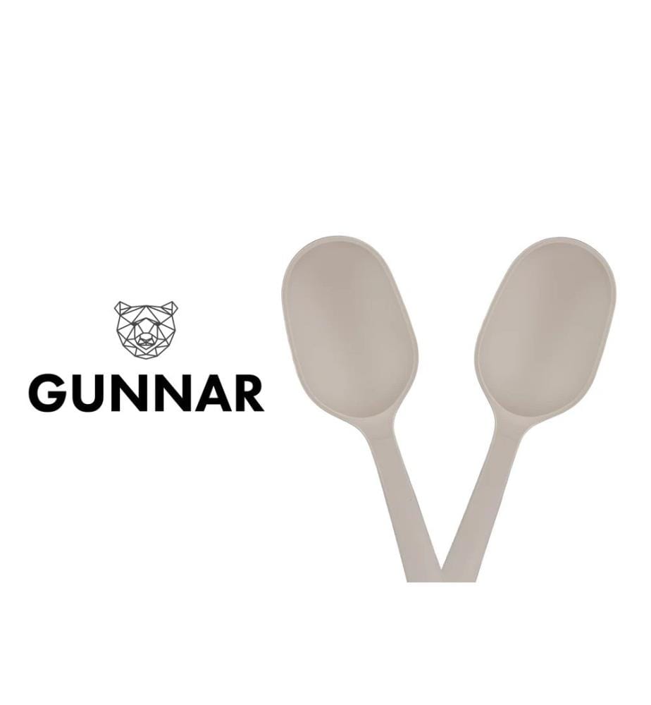 Set aus 2 Salatbesteck aus Holz und Silikon GUNNAR - Beige