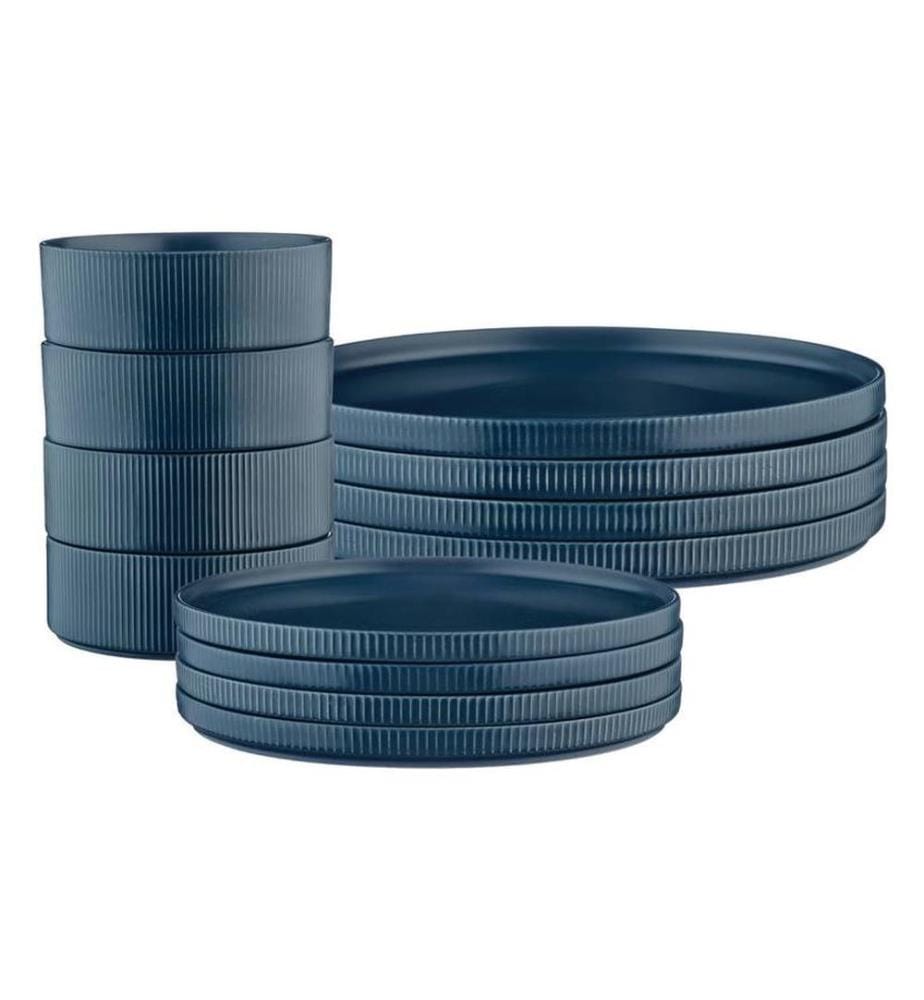 Les Essentiels Scandi dinner service - 12 pieces - Navy blue