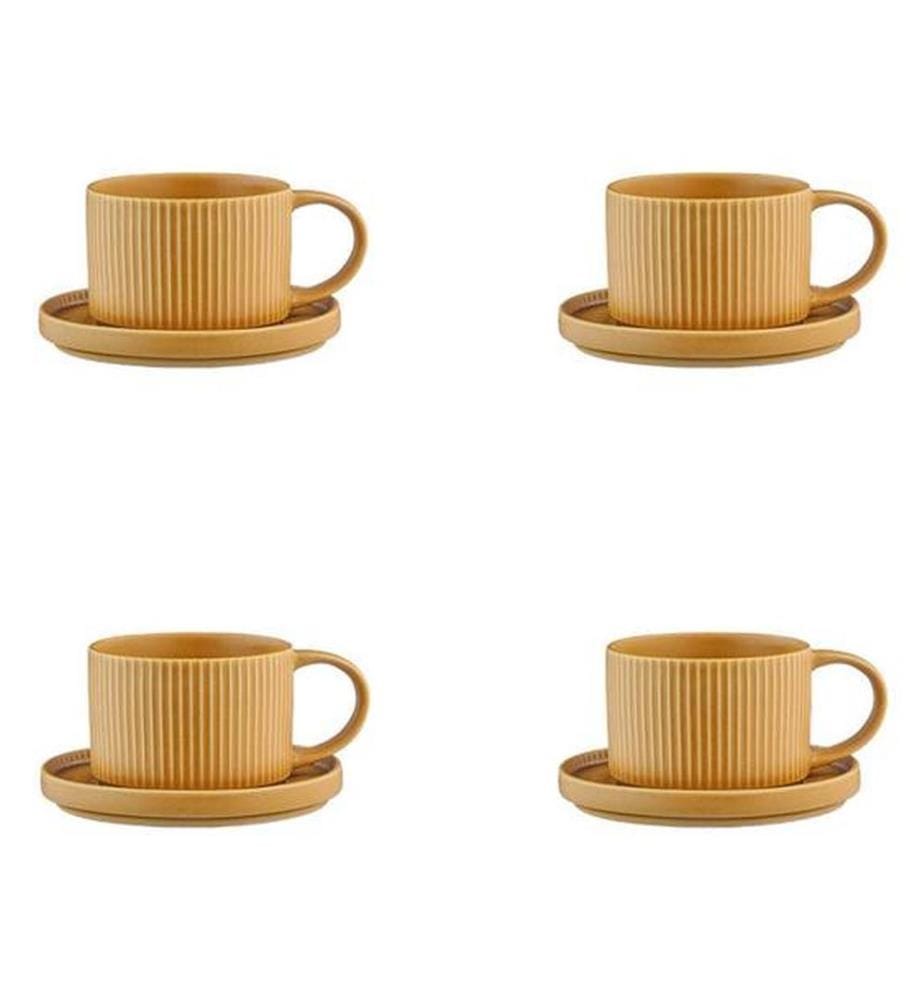Tassen Scandi 15cl Und Untertasse Ø12cm - 8 Teile - Ocre