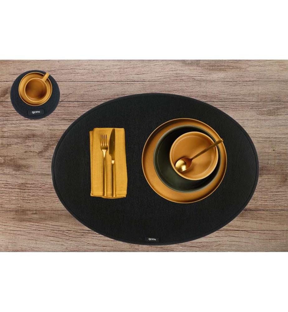 Lot de 6 Sets de table Oval - Noir