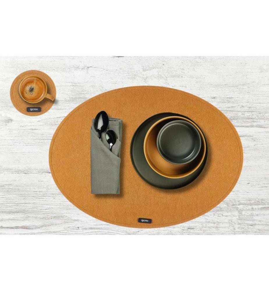 6er-Set Tischsets Oval - Camel