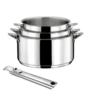 Eclipse Set di 3 pentole in acciaio inox da 16/18/20 cm con manico