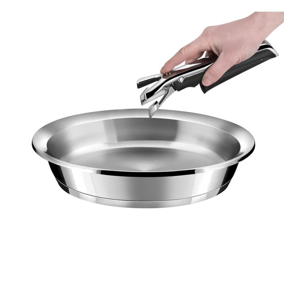 Padella in acciaio inox da 24 cm con finitura a specchio e manico Ycône