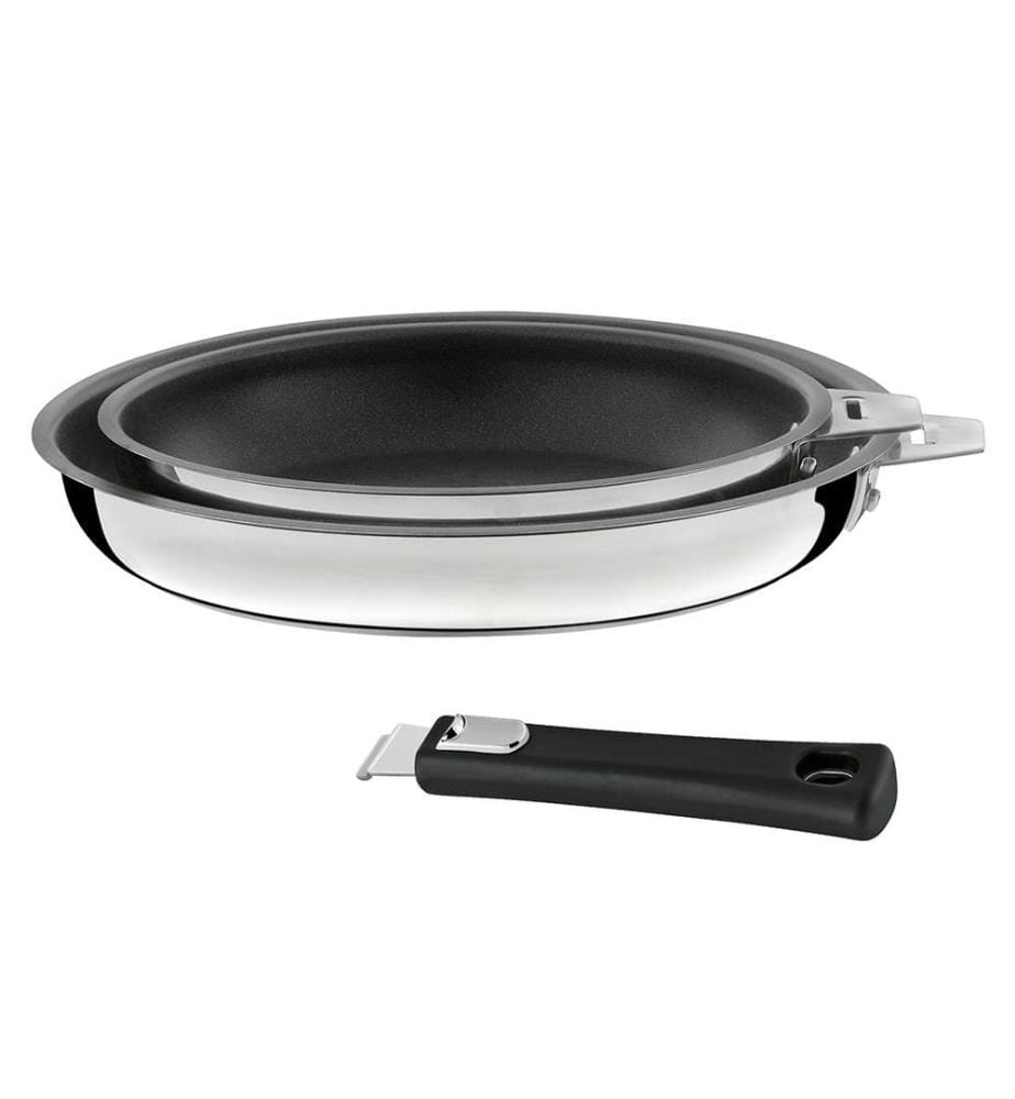 Malice - Set di 2 padelle rivestite in ceramica da 20/24 cm con manico nero
