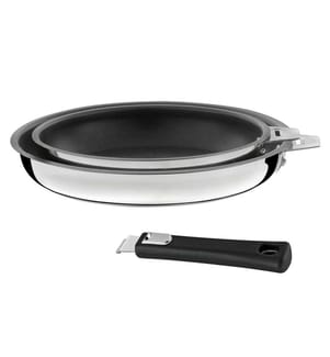 Malice - Set di 2 padelle rivestite in ceramica da 20/24 cm con manico nero