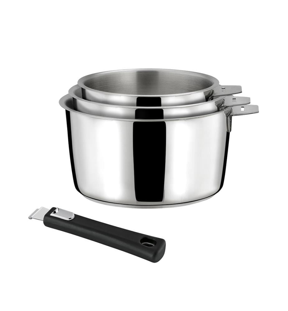 Set di 3 casseruole 16/18/20 cm con manico Malice - Nero
