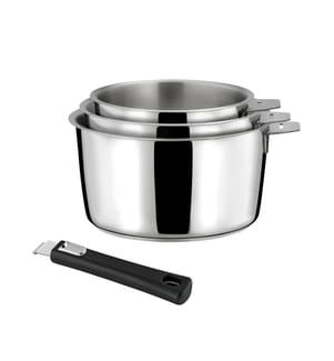 Set di 3 casseruole 16/18/20 cm con manico Malice - Nero