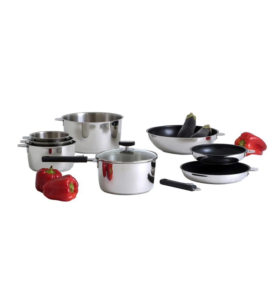 Set di 3 casseruole 16/18/20 cm con manico Malice - Nero