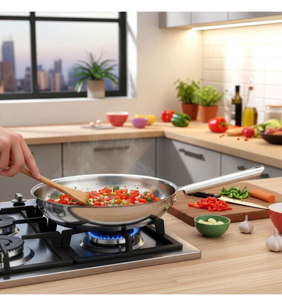 Padella da 24 cm in acciaio inox a specchio Elysée