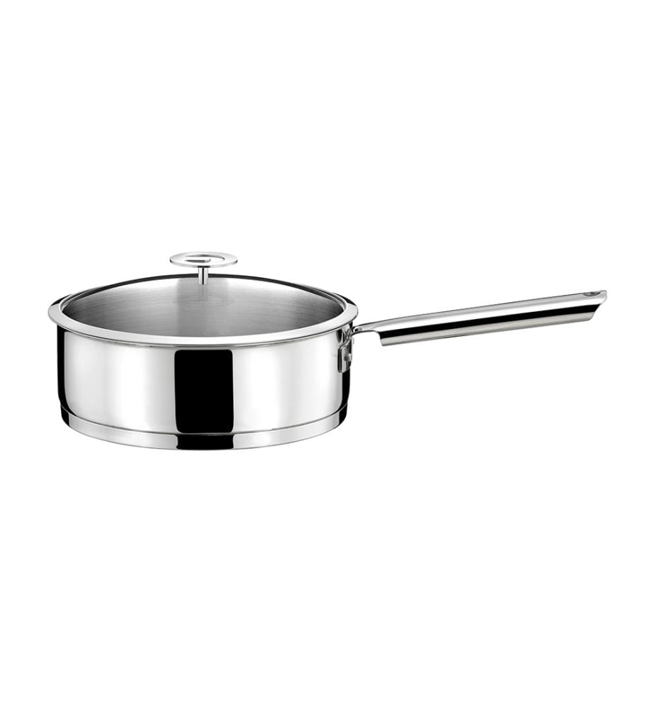 Sauteuse 24 cm rivestita in acciaio inox con coperchio universale Elysée