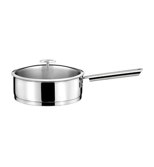 Sauteuse 24 cm rivestita in acciaio inox con coperchio universale Elysée