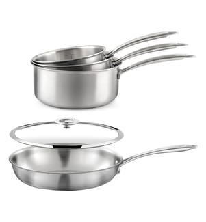 Set di 3 pentole Gourmet in acciaio inox da 16/18/20 cm