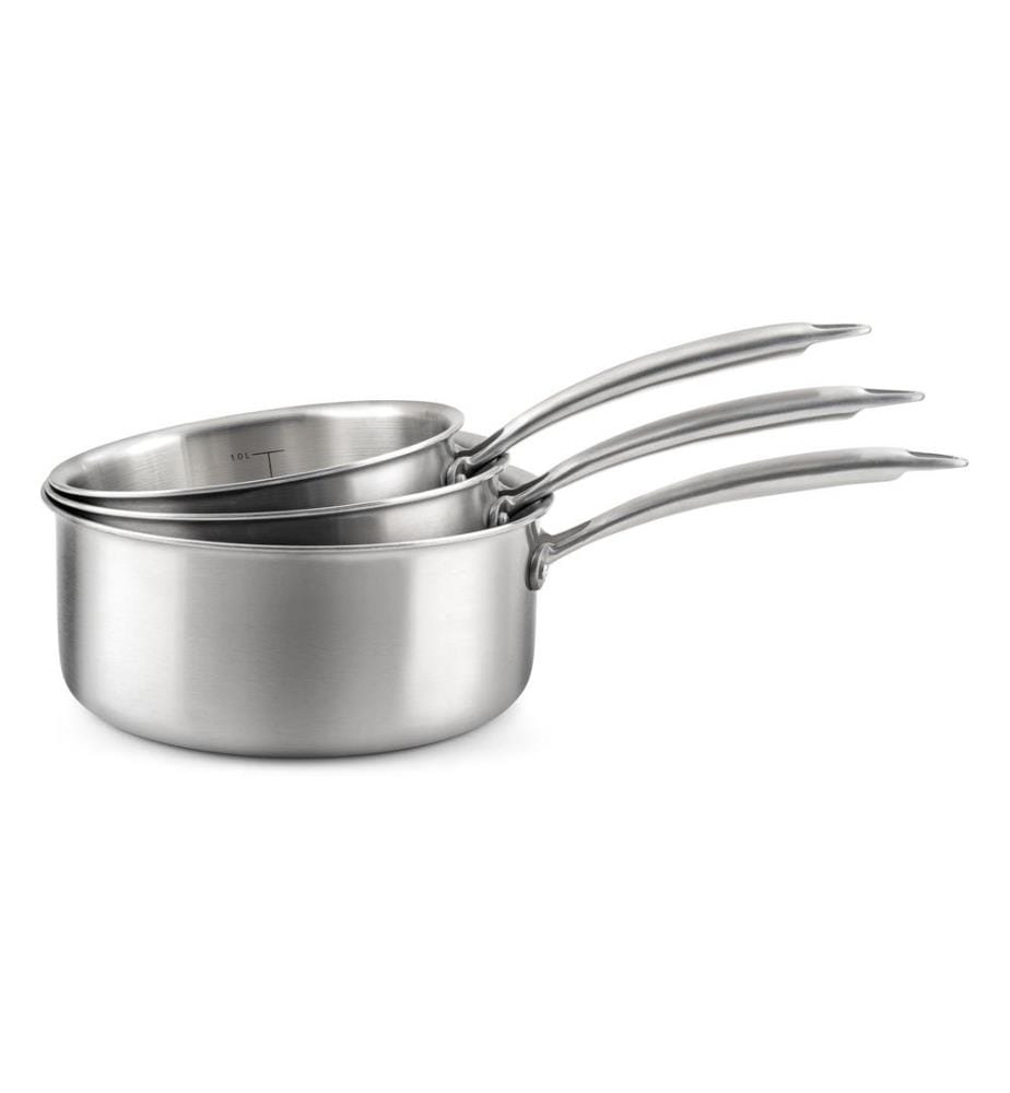 Set di 3 pentole Gourmet in acciaio inox da 16/18/20 cm