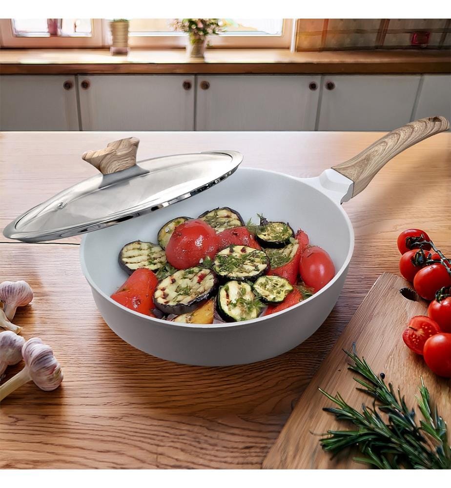 Sauteuse 24 cm con rivestimento in ceramica - Bianco