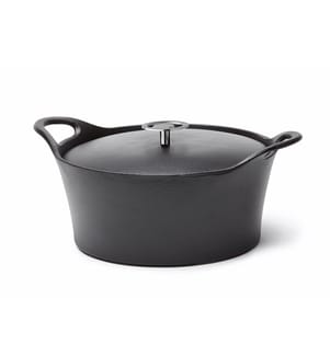 Cocotte Ronde 20cm in ghisa smaltata nera con coperchio Volcan