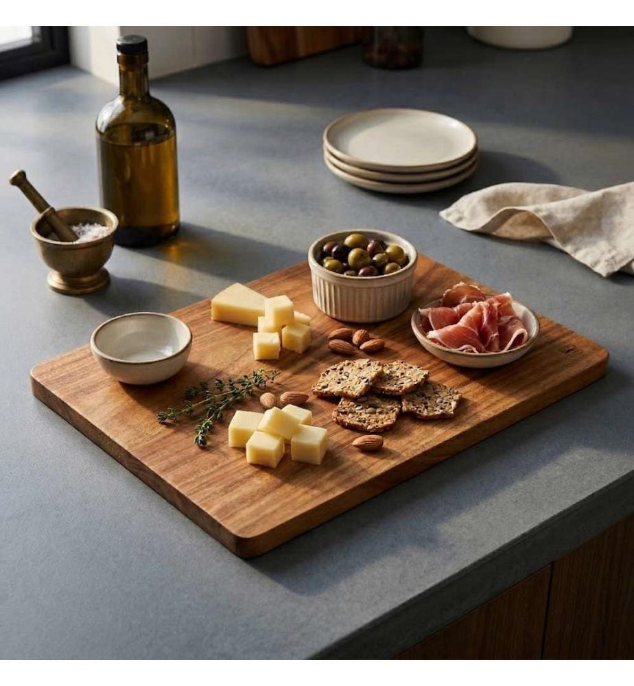 Rectangular cutting board 39 x 28 x 1.5 cm cm with Edgar gutter