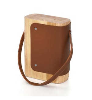 Blocco in pelle e legno Yao per 5 coltelli