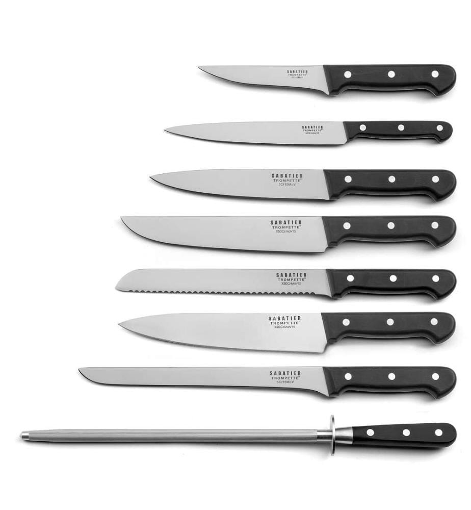 Valigia per hotel + 8 coltelli da cucina universali - Nero