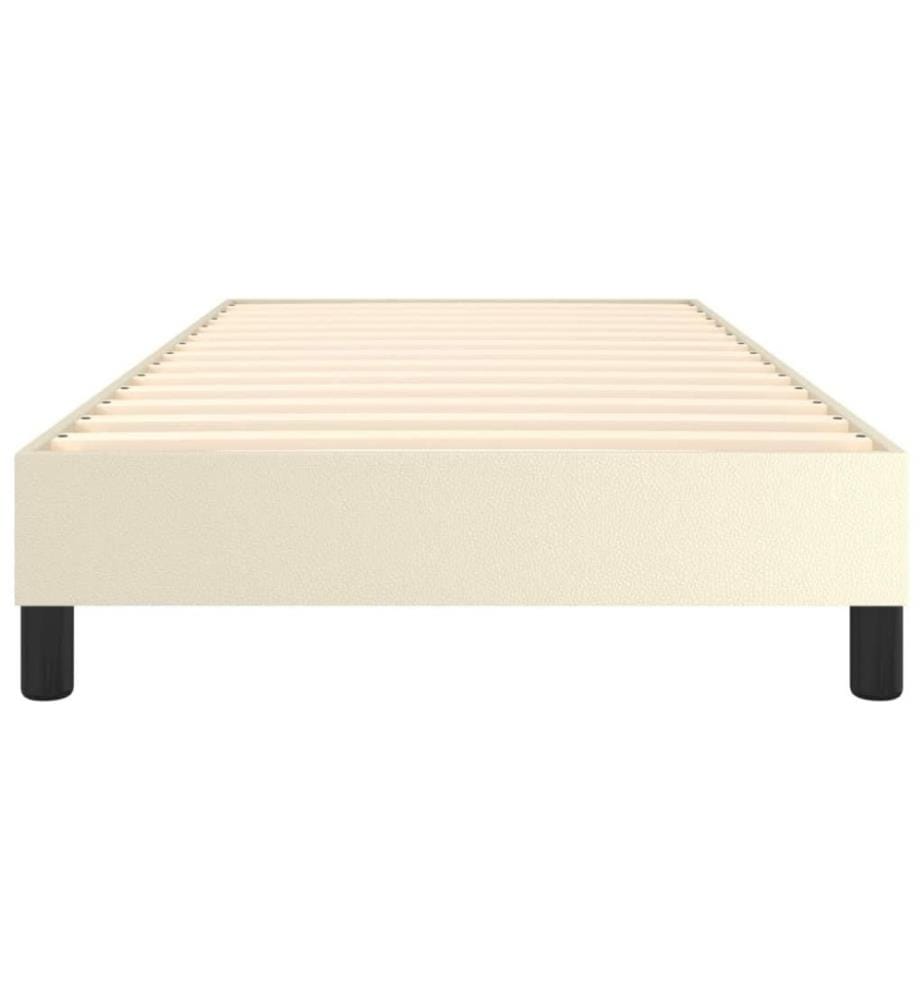Boxspringbett Creme 80x200 cm Kunstleder