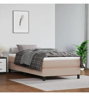 Boxspringbett Cappuccino-Braun 80x200 cm Kunstleder
