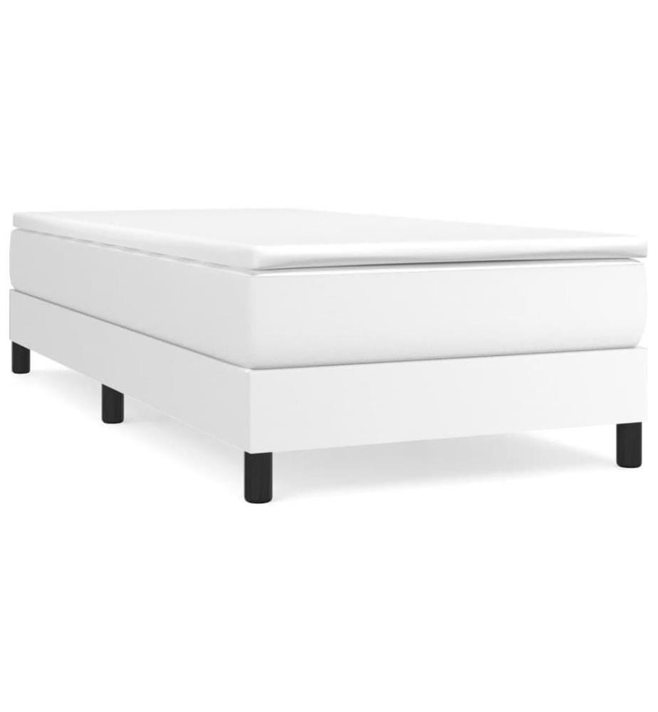 Boxspringbett Weiss 90x200 cm Kunstleder