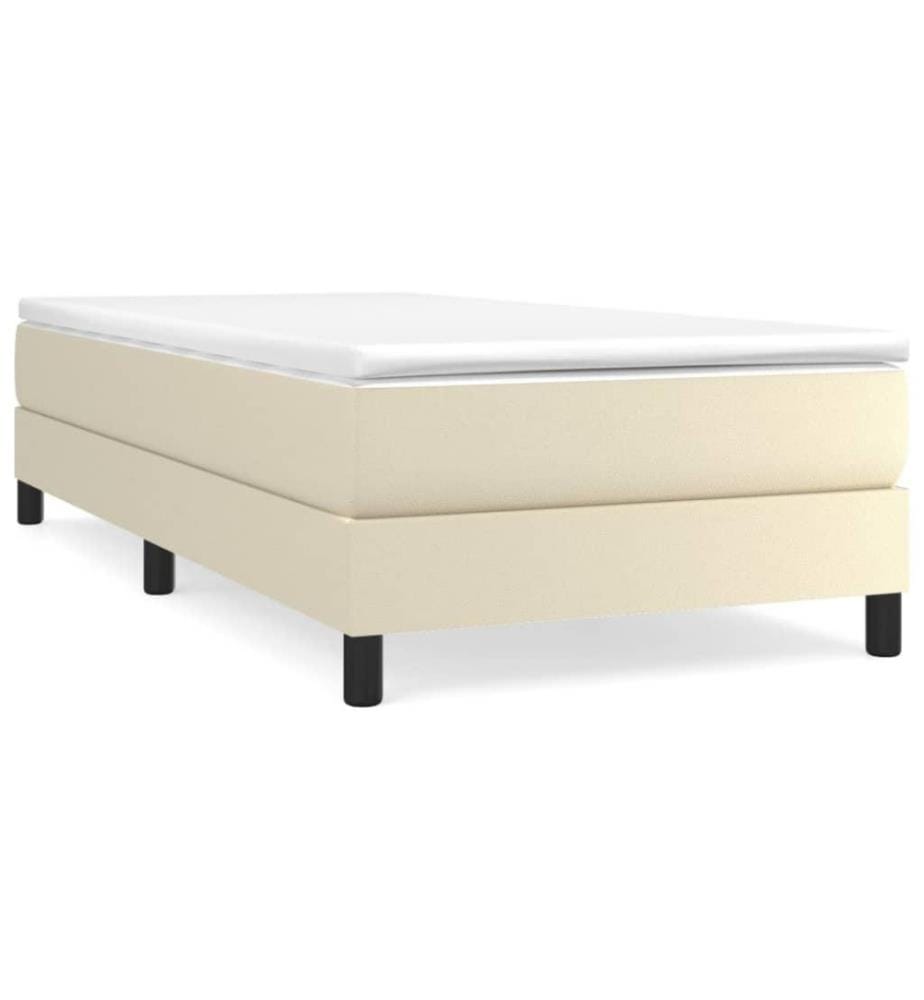 Boxspringbett Creme 90x200 cm Kunstleder