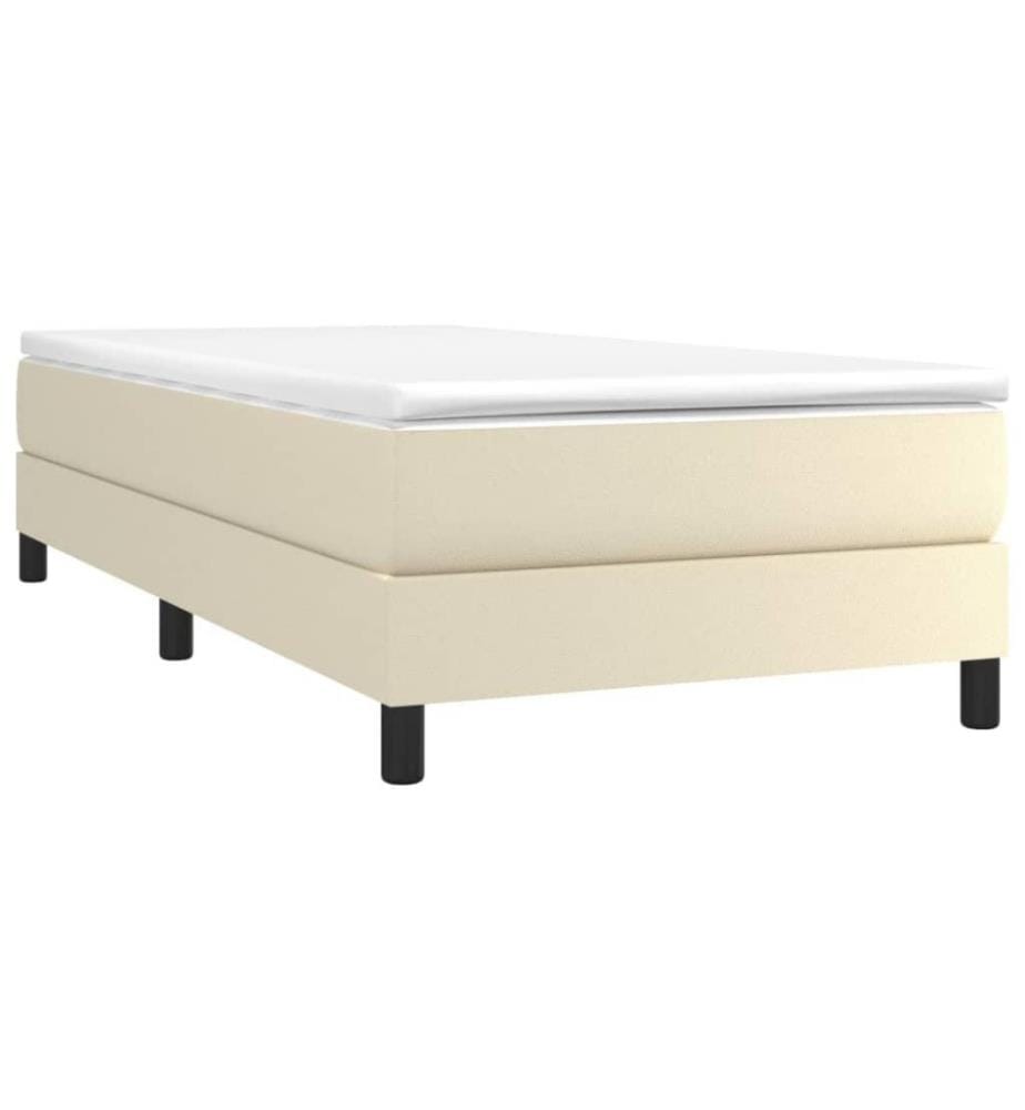 Boxspringbett Creme 90x200 cm Kunstleder