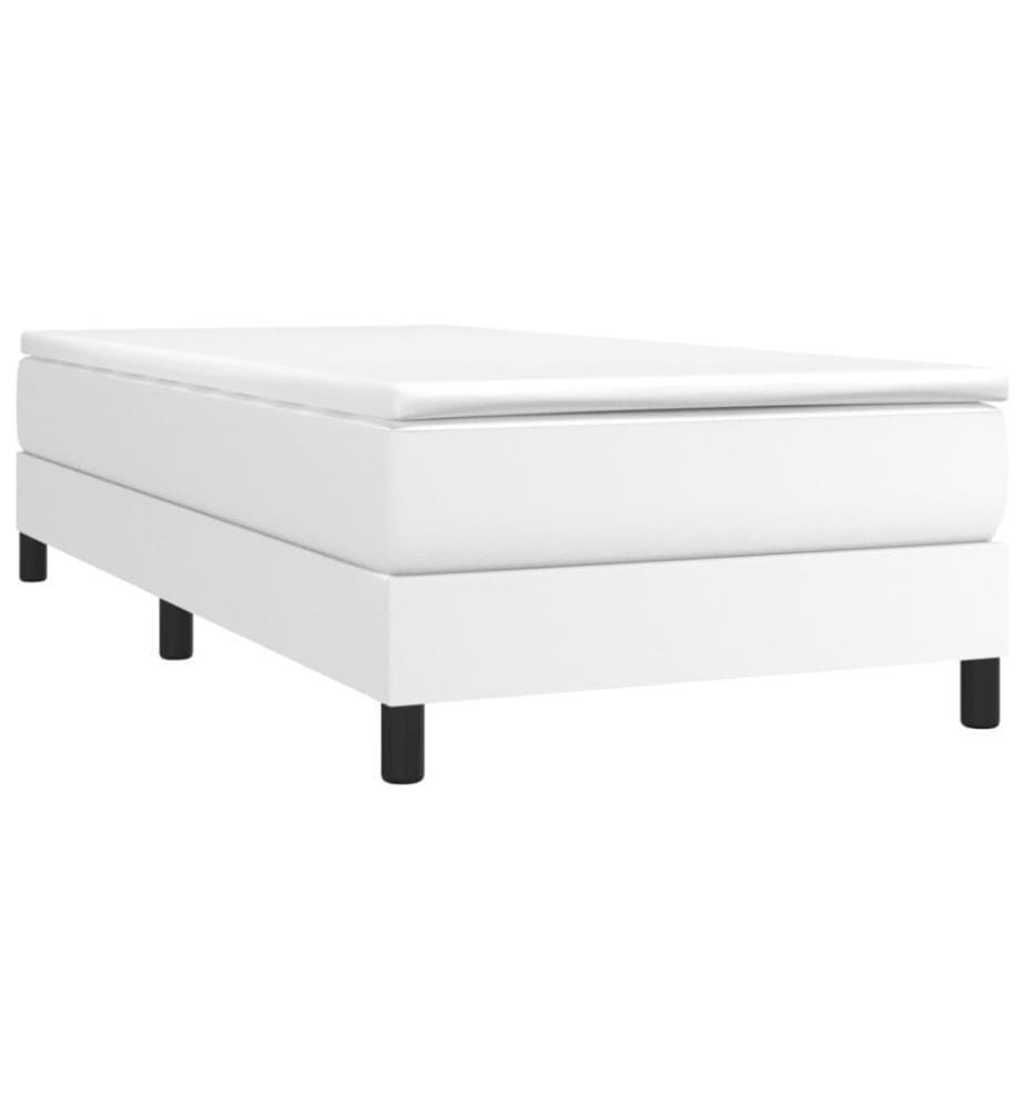 Boxspringbett Weiss 100x200 cm Kunstleder