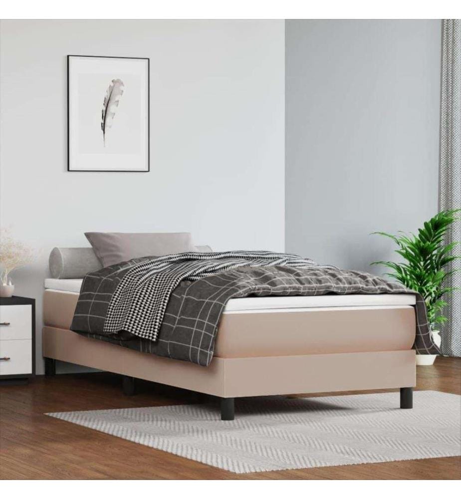Boxspringbett Cappuccino-Braun 100x200 cm Kunstleder
