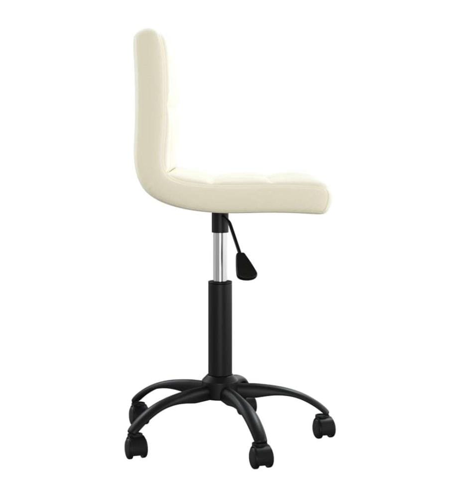 Bürostuhl Drehbar Creme Samt