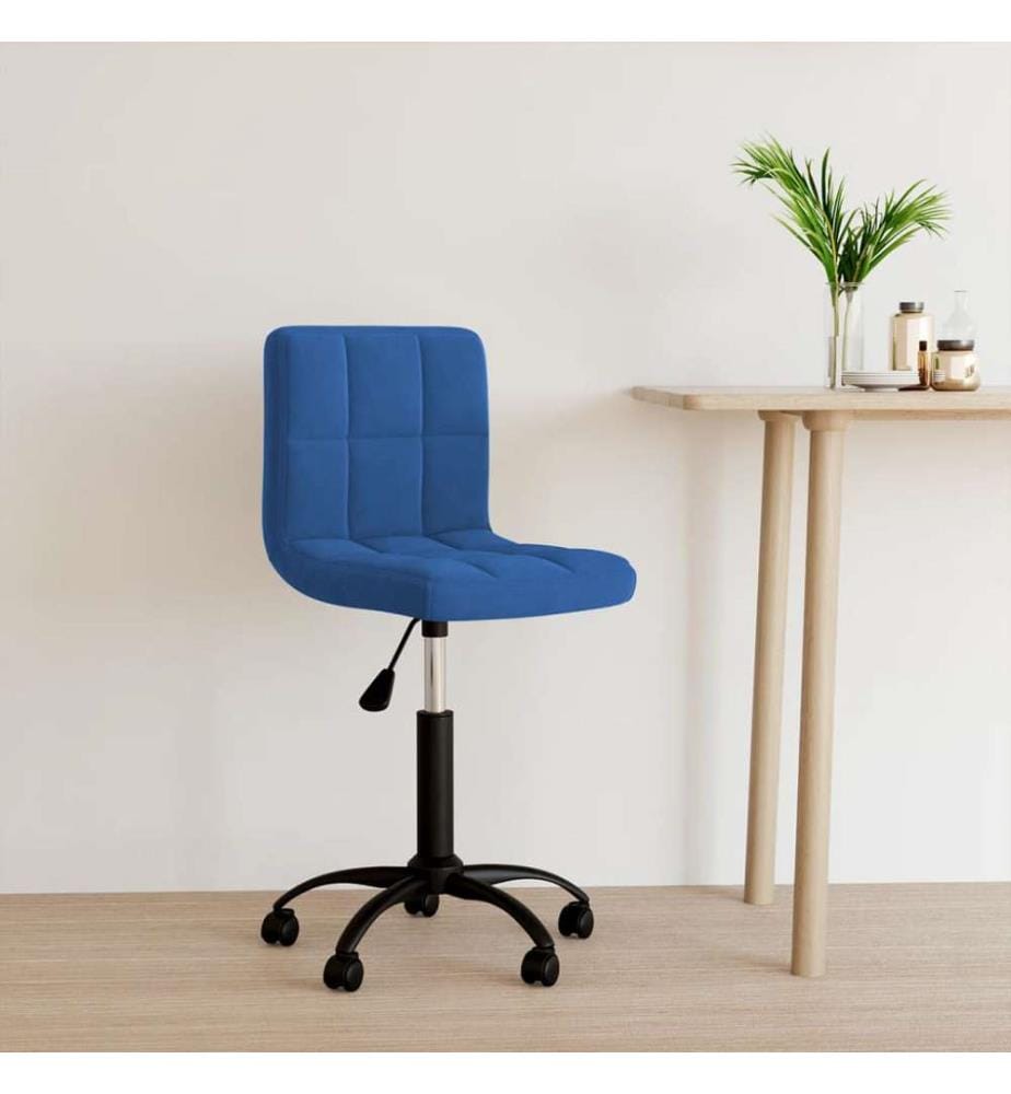 Chaise pivotante de bureau Bleu Velours