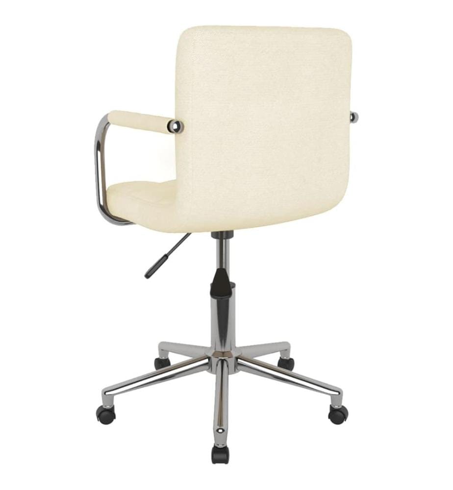 Chaise pivotante de bureau Crème Tissu