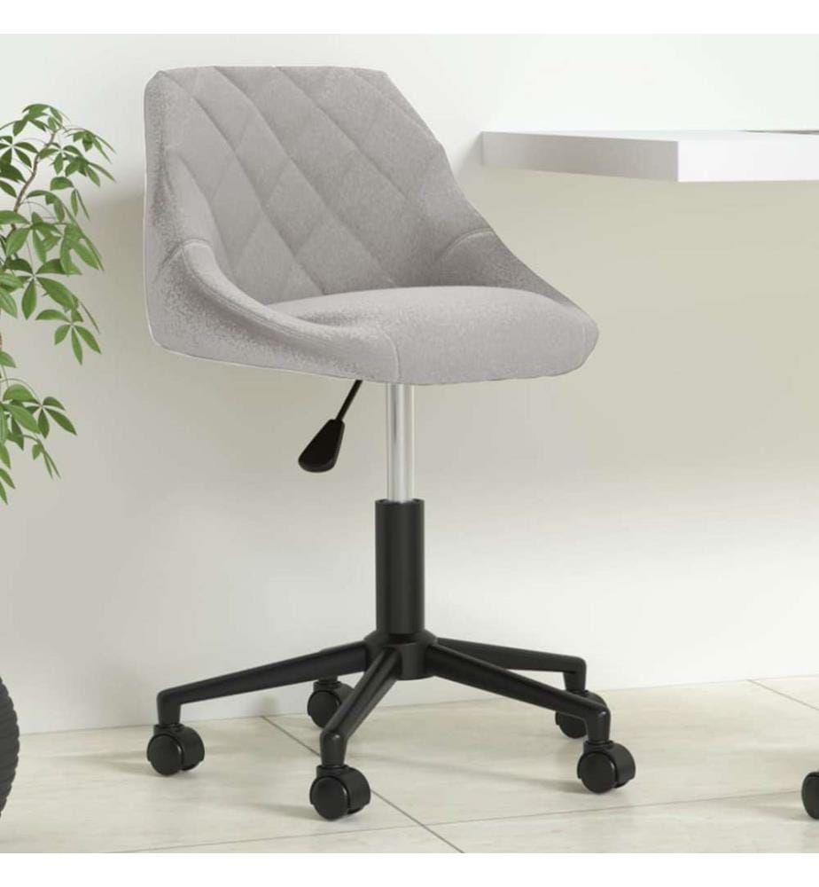 Chaise pivotante de bureau Gris clair Velours