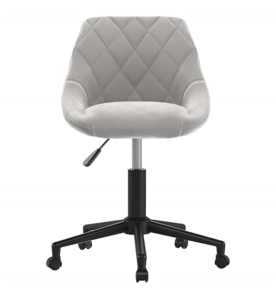 Chaise pivotante de bureau Gris clair Velours