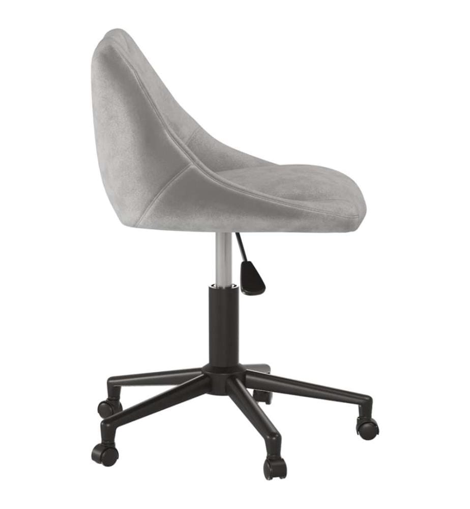 Chaise pivotante de bureau Gris clair Velours