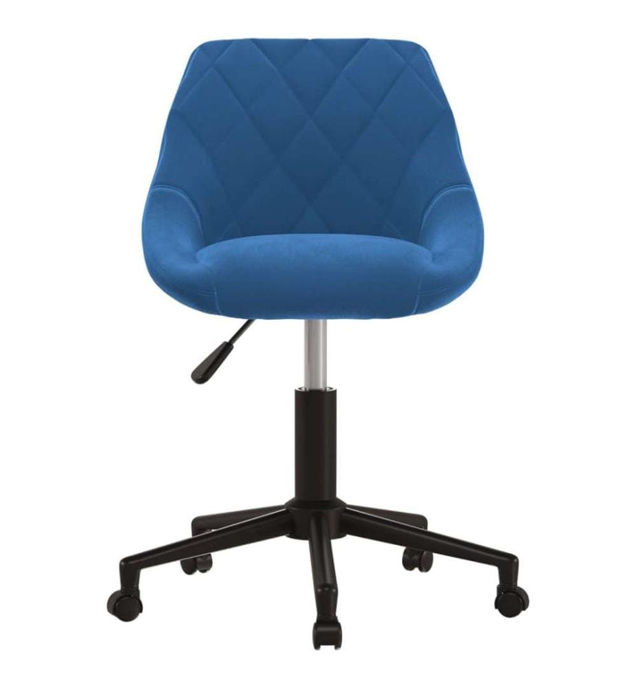 Chaise pivotante de bureau Bleu Velours