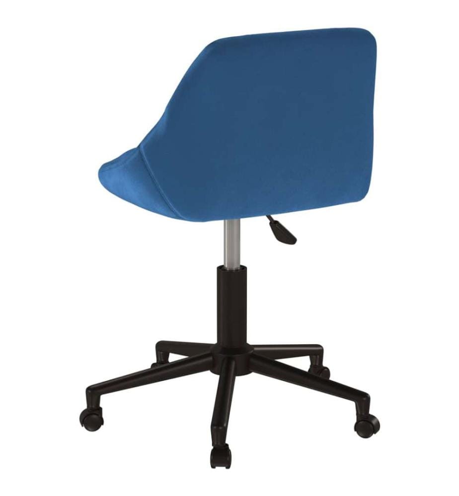 Chaise pivotante de bureau Bleu Velours