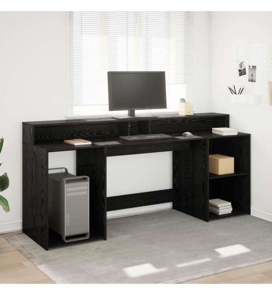 Schreibtisch Schwarz Eiche 200x55x91 cm Holzwerkstoff