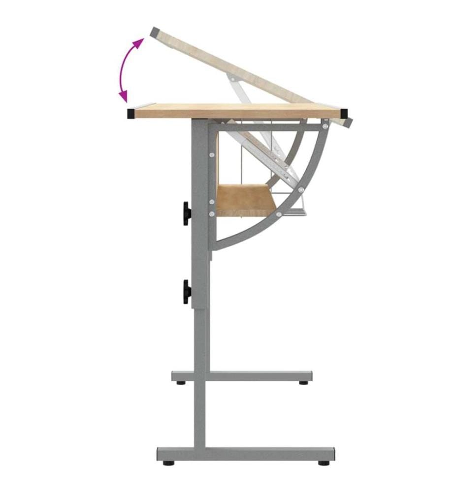 Basteltisch Sonoma Eiche & Grau 110x53x(58-87) cm Holzwerkstoff