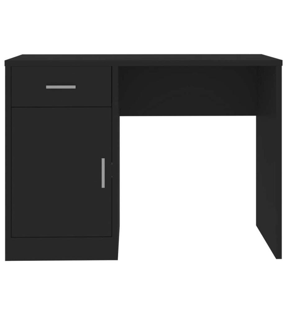 Schreibtisch mit Stauraum Schwarz 100x40x73 cm Holzwerkstoff