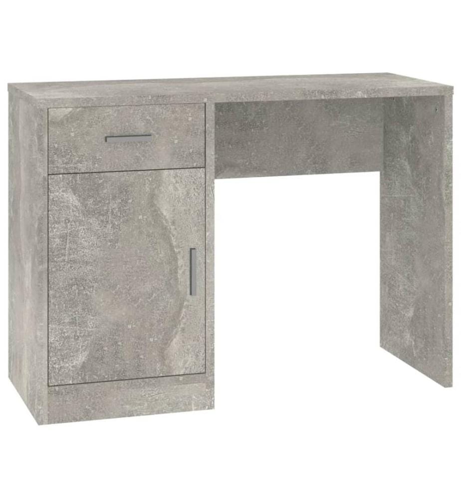 Schreibtisch mit Stauraum Betongrau 100x40x73 cm Holzwerkstoff