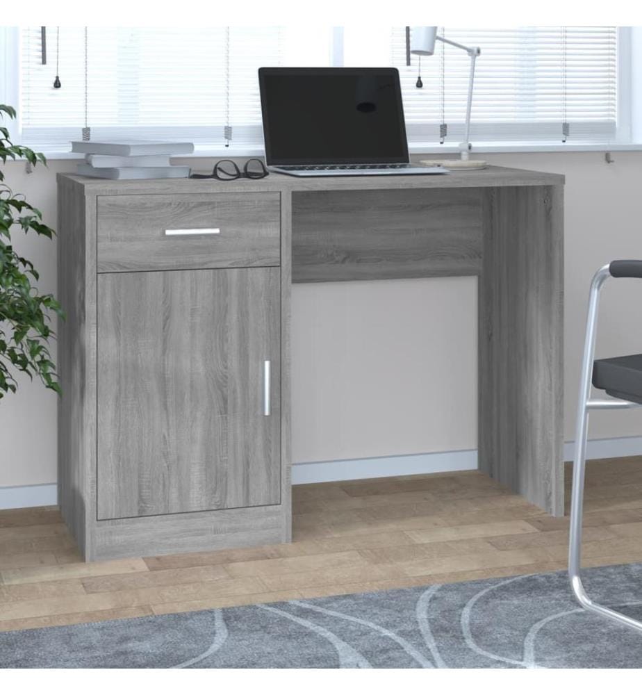 Schreibtisch mit Stauraum Grau Sonoma 100x40x73 cm