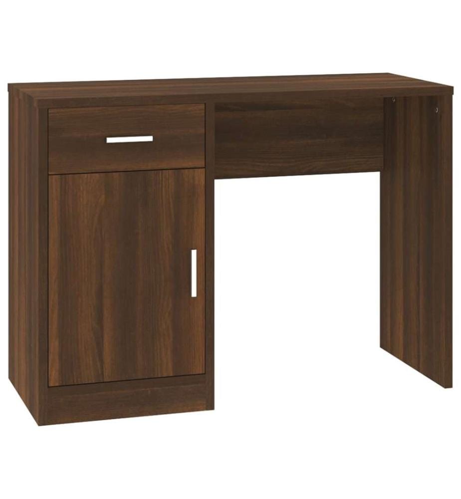 Schreibtisch mit Stauraum Braun Eichen-Optik 100x40x73 cm