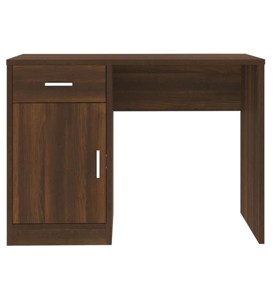 Schreibtisch mit Stauraum Braun Eichen-Optik 100x40x73 cm