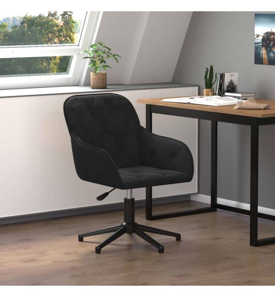 Bürostuhl Drehbar Schwarz Samt