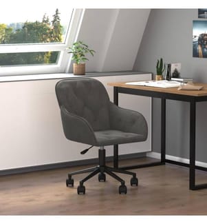 Bürostuhl Drehbar Dunkelgrau Samt