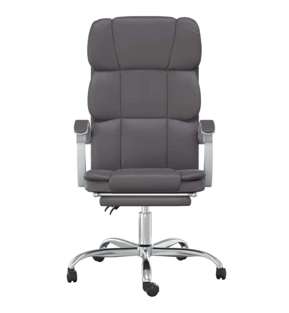 Bürostuhl mit Liegefunktion Grau Kunstleder