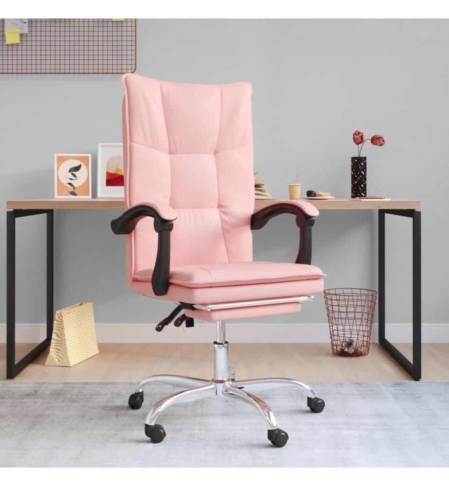 Fauteuil inclinable de bureau Rose Similicuir